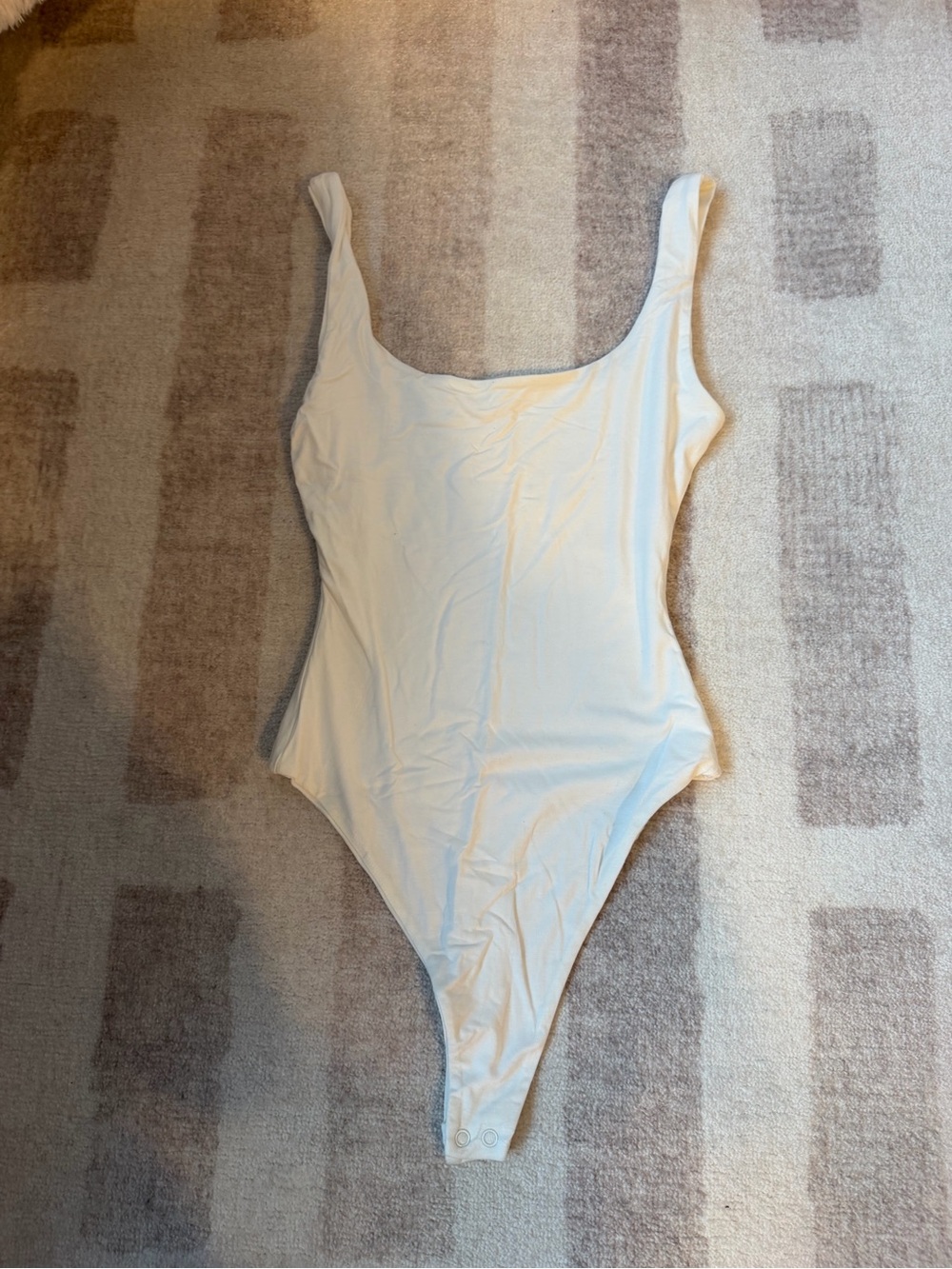 naked wardrobe Cream Scoop-Back Kids One-Piece Bodysuit